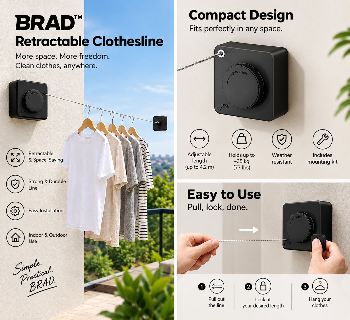 BRAD™ Retractable Clothesline